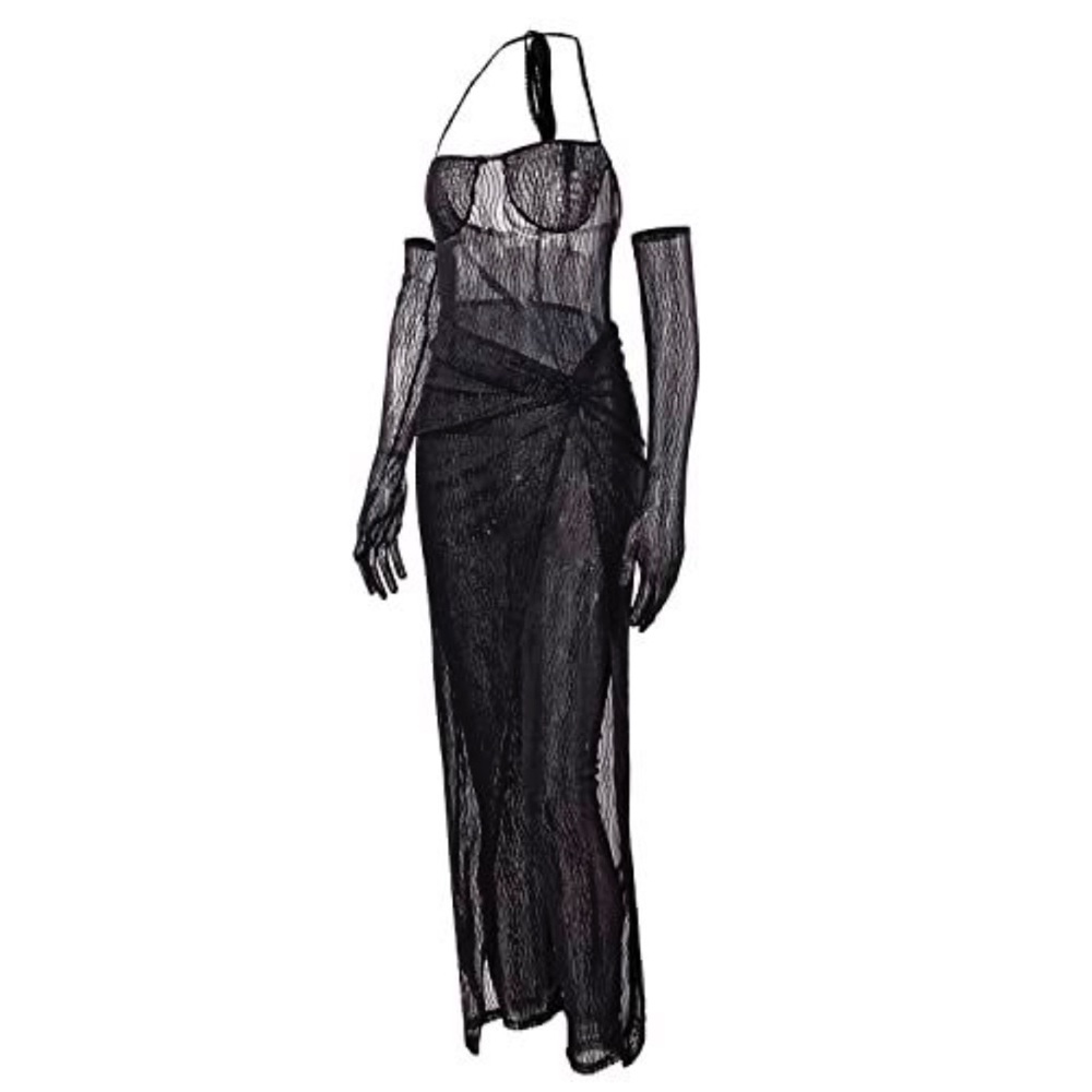 Elegant Black Sheer Dress